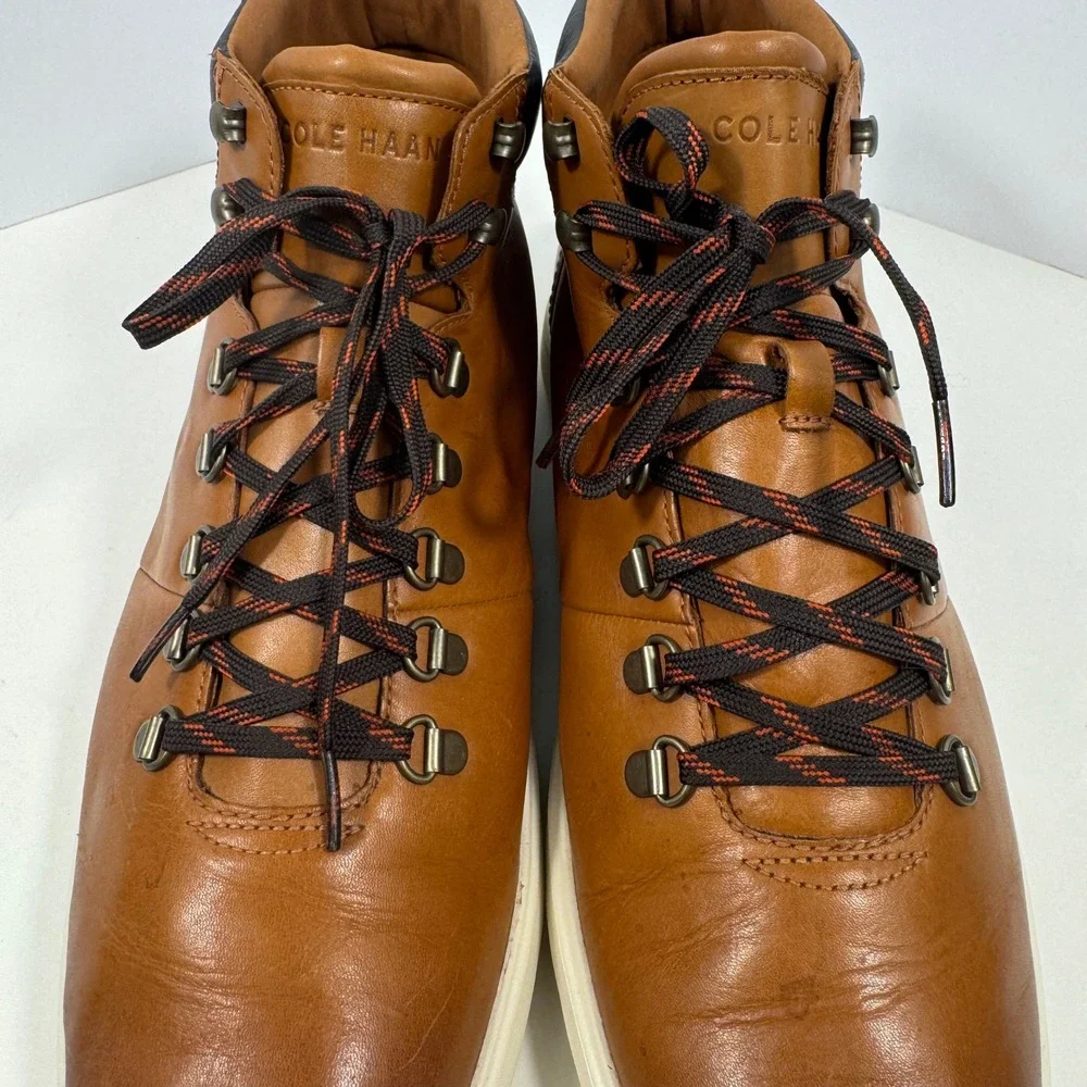 Cole Haan Men's Leather Hiker Boots Brown Lace-Up Comfort Size‎ 13